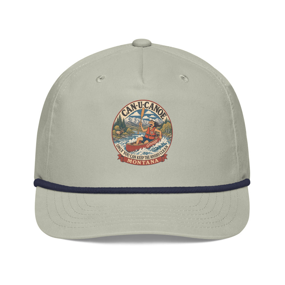Montana River Badge golf rope cap in Lt Gray/Navy