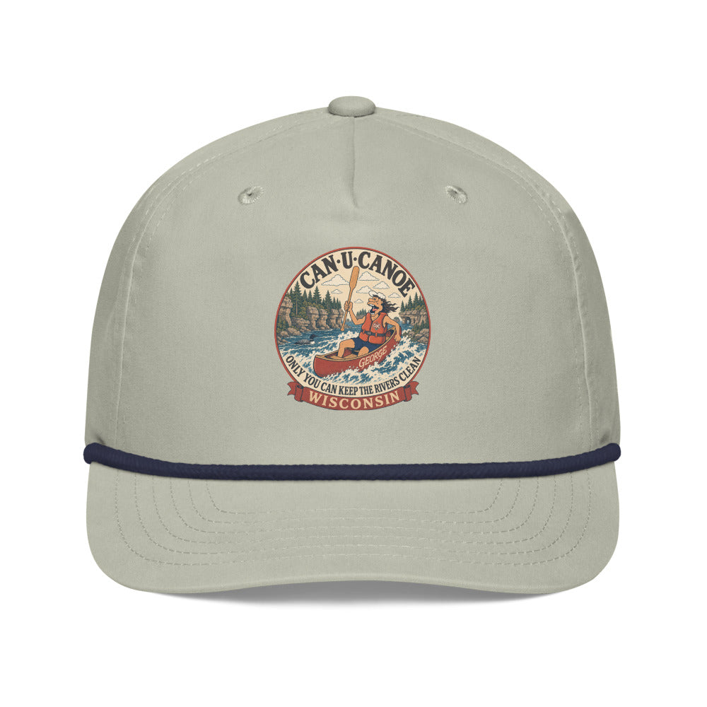 Wisconsin River Badge golf rope cap in Lt Gray/Navy