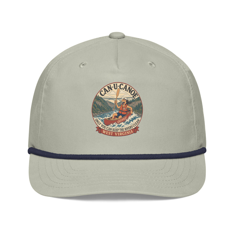 George's West Virginia River Badge golf rope cap - Lt Gray/Navy