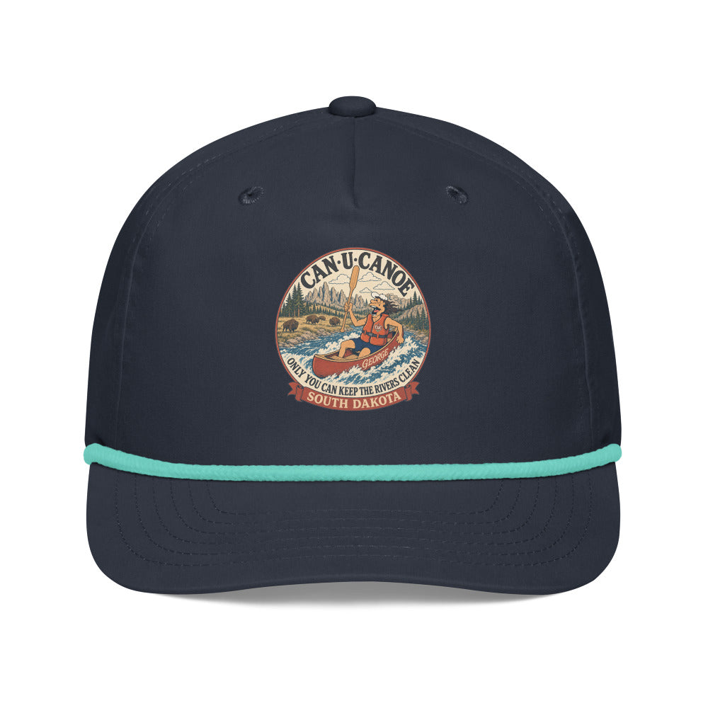 George’s South Dakota River Badge Rope Cap in Navy and Mint