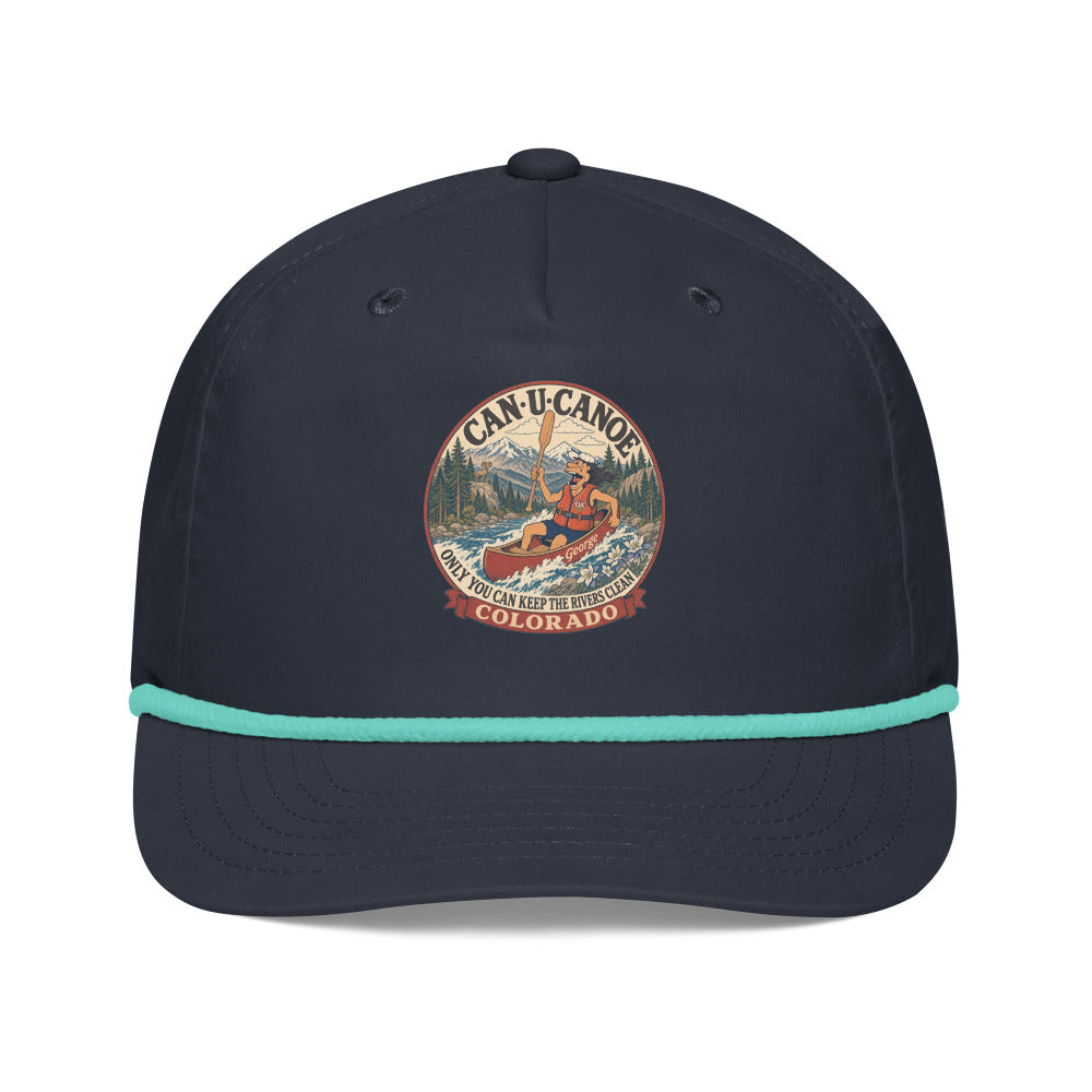 Colorado River Badge golf rope cap in Navy/Mint