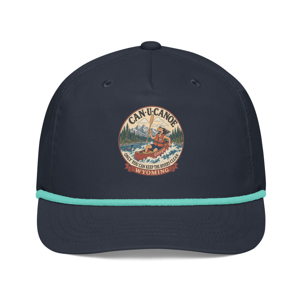 Wyoming River Badge golf rope cap in Navy/Mint