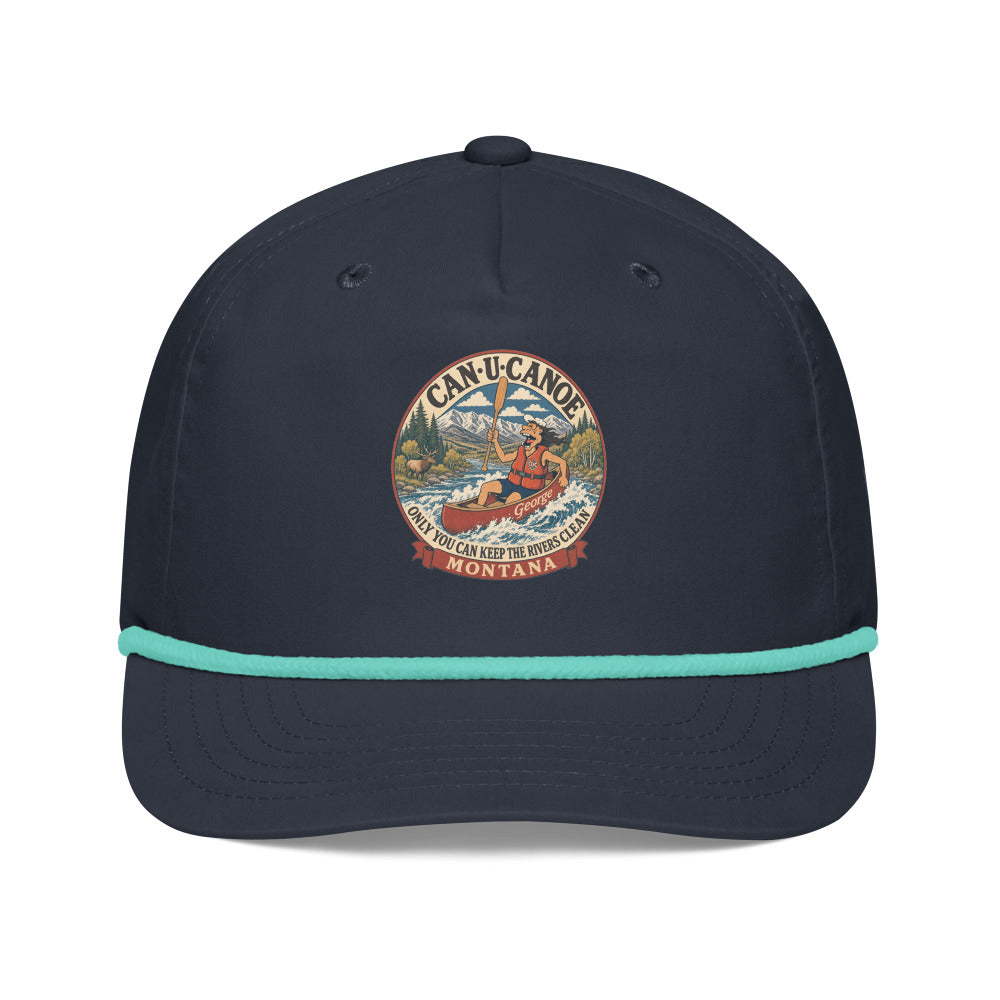 Montana River Badge golf rope cap in Navy/Mint
