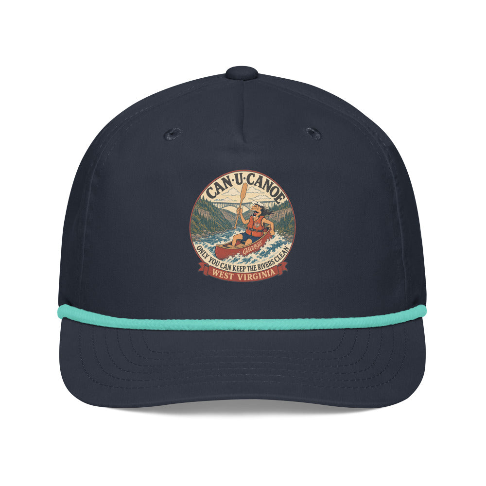 George's West Virginia River Badge golf rope cap - Navy/Mint