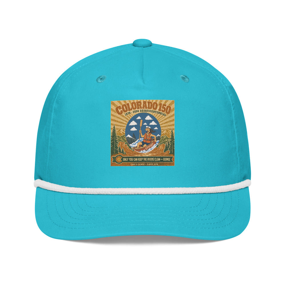 Colorado 150 cap, turquoise and white, exact approved complete-sunburst artwork