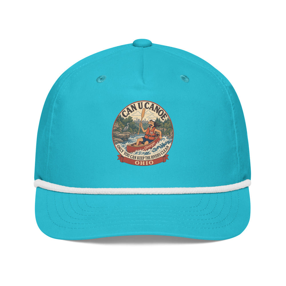 George's Ohio River Badge golf rope cap - Turquoise/White