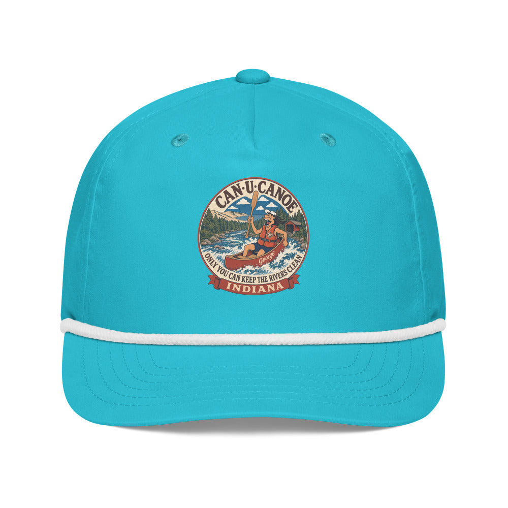 George's Indiana River Badge golf rope cap - Turquoise/White