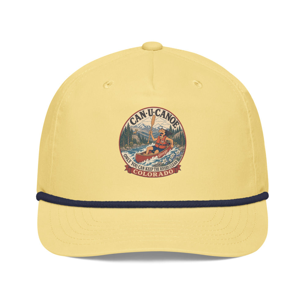 Colorado River Badge golf rope cap in Yellow/Navy