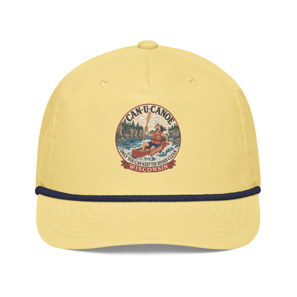 Wisconsin River Badge golf rope cap in Yellow/Navy
