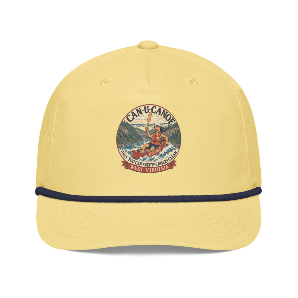 George's West Virginia River Badge golf rope cap - Yellow/Navy