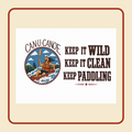 Keep It Wild Keep It Clean Keep Paddling 3-inch sticker artwork
