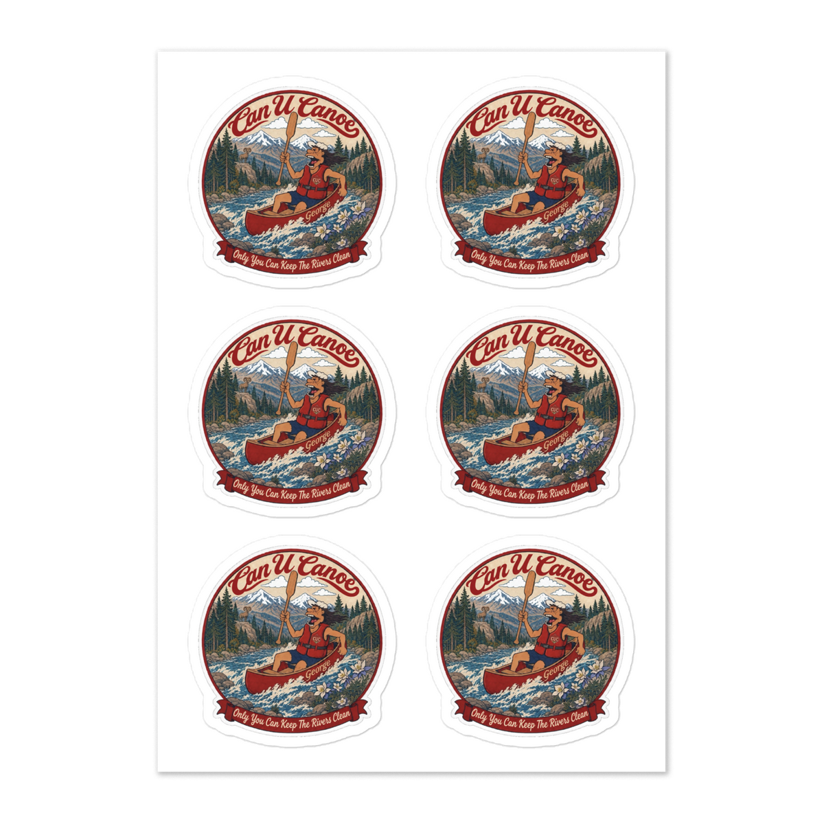 CUC Kiss-Cut Sticker Sheet — Multi-Pack | White | 5.83″×8.27″ | default | exact approved George badge