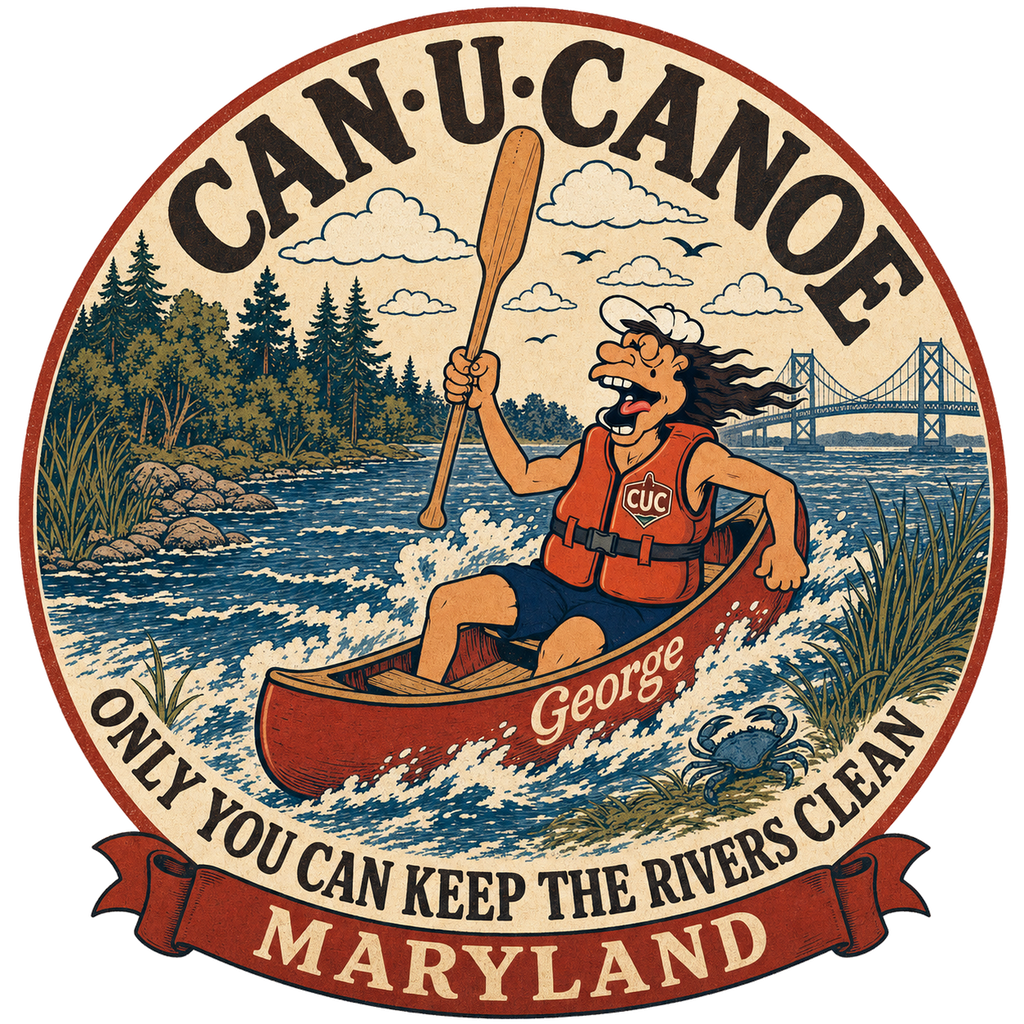CAN U CANOE Maryland river badge artwork
