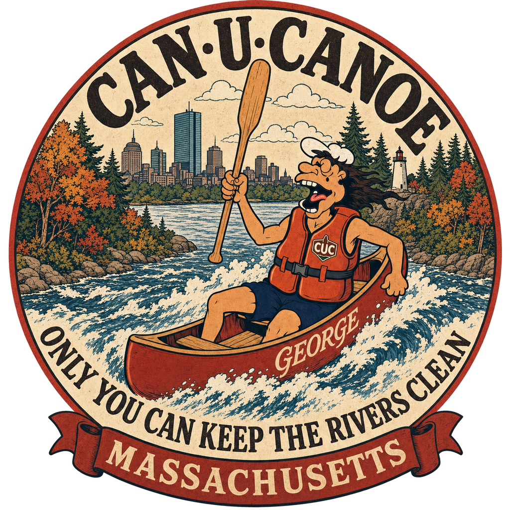 CAN U CANOE Massachusetts river badge artwork