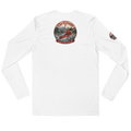 CUC Fitted Long-Sleeve Crew — George’s Evening Paddle | White | S | back | exact approved George badge