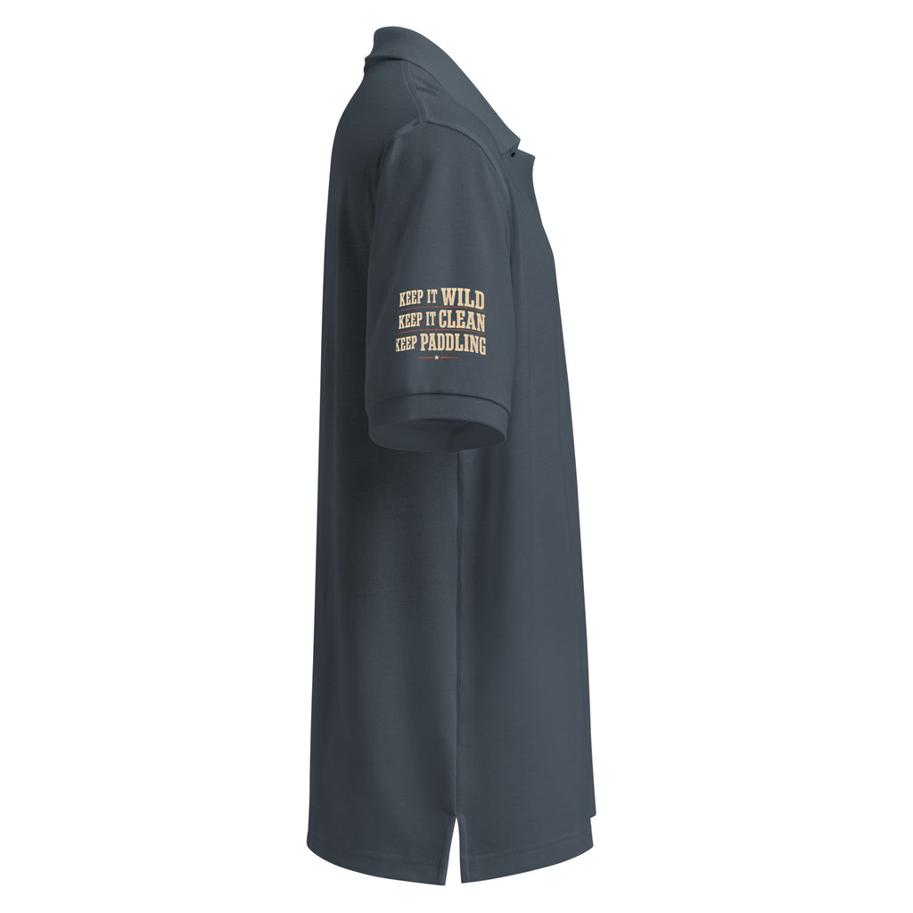 Colorado polo - Keep It Wild Keep It Clean Keep Paddling on right sleeve