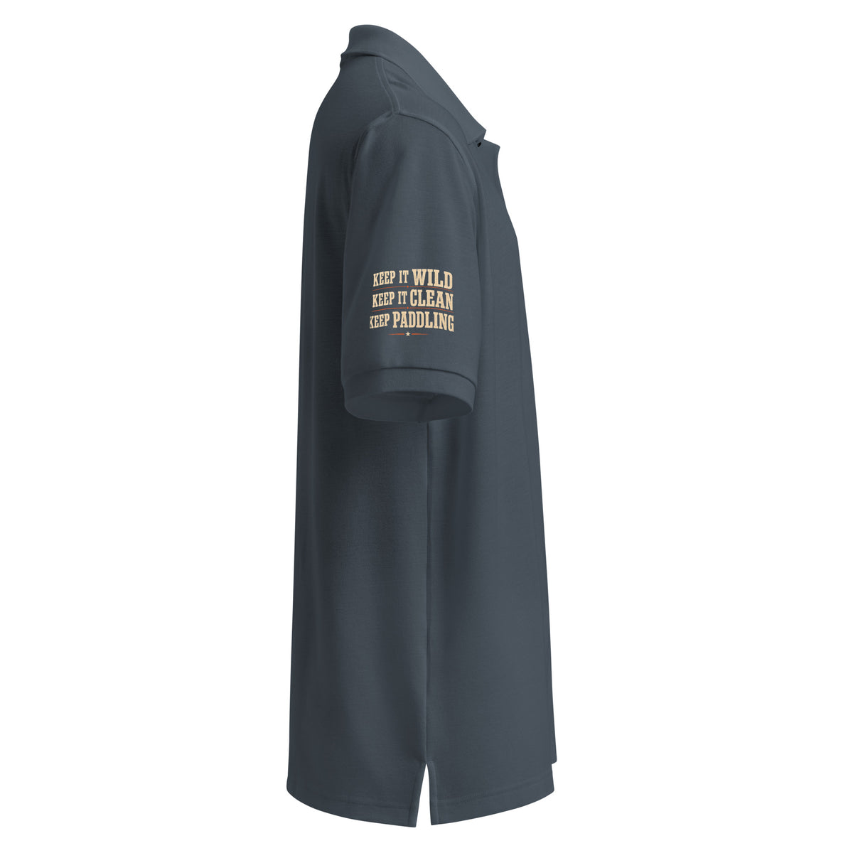 Colorado polo - Keep It Wild Keep It Clean Keep Paddling on right sleeve