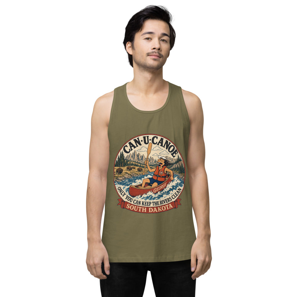 South Dakota River Badge muscle tank in Military Green