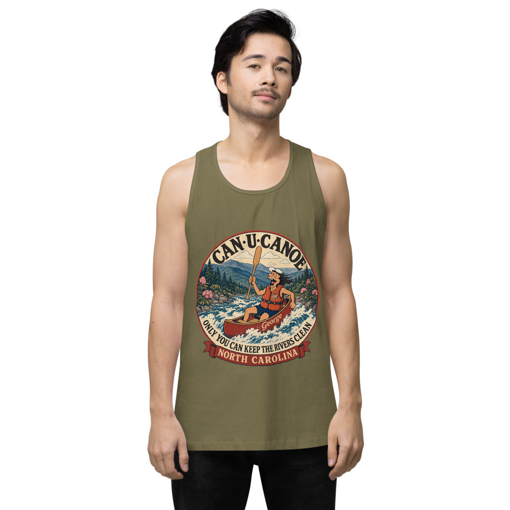 George's North Carolina River Badge muscle tank - Military Green