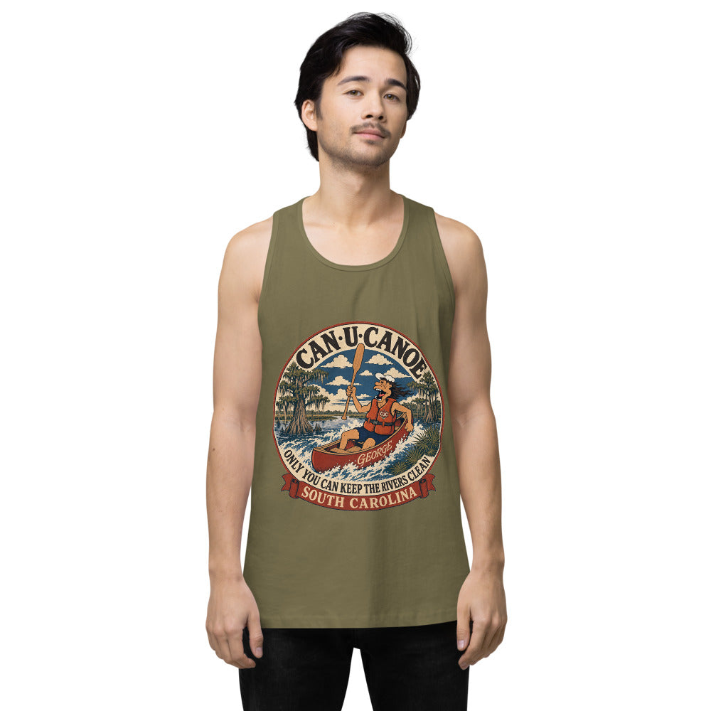 George's South Carolina River Badge muscle tank - Military Green