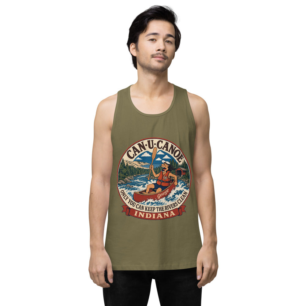 George's Indiana River Badge muscle tank - Military Green