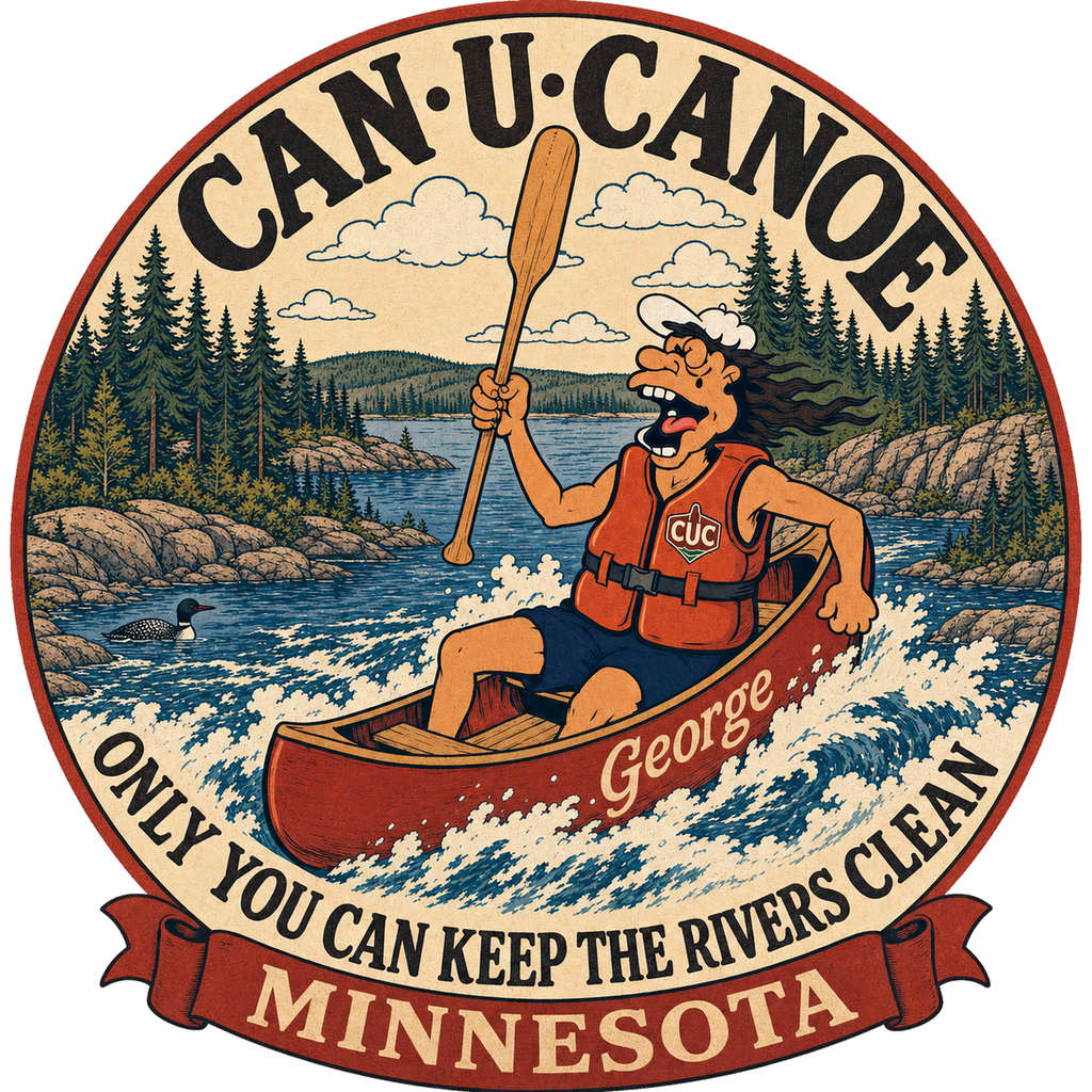 CAN U CANOE Minnesota river badge artwork