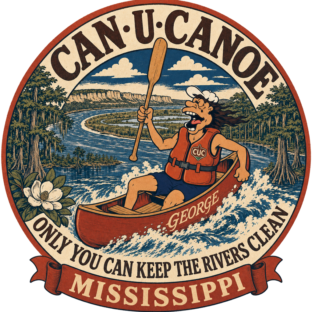 CAN U CANOE Mississippi river badge artwork