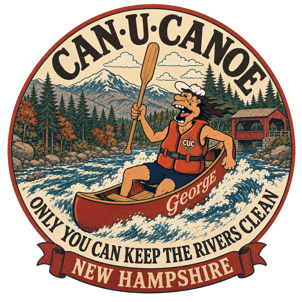 CAN U CANOE New Hampshire river badge artwork