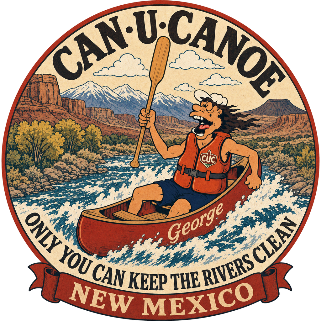CAN U CANOE New Mexico river badge artwork