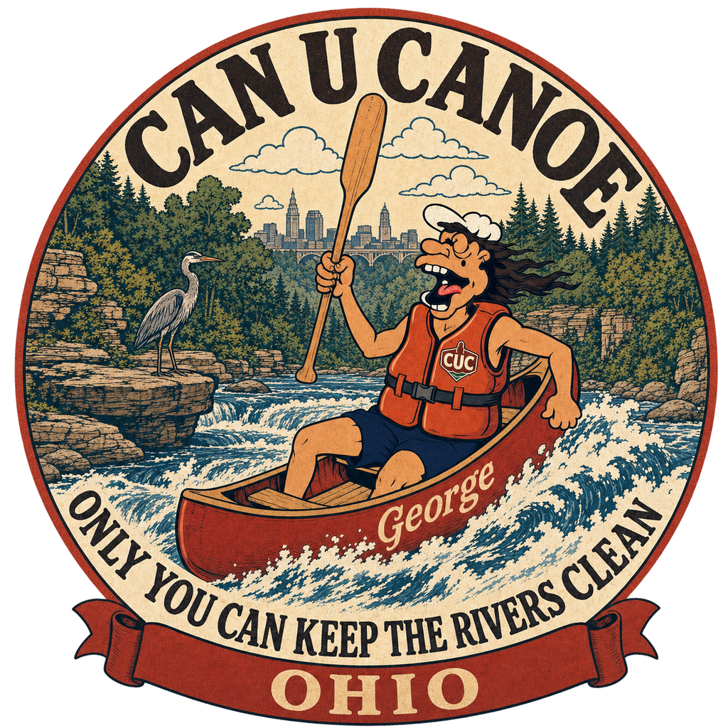 CAN U CANOE Ohio river badge artwork
