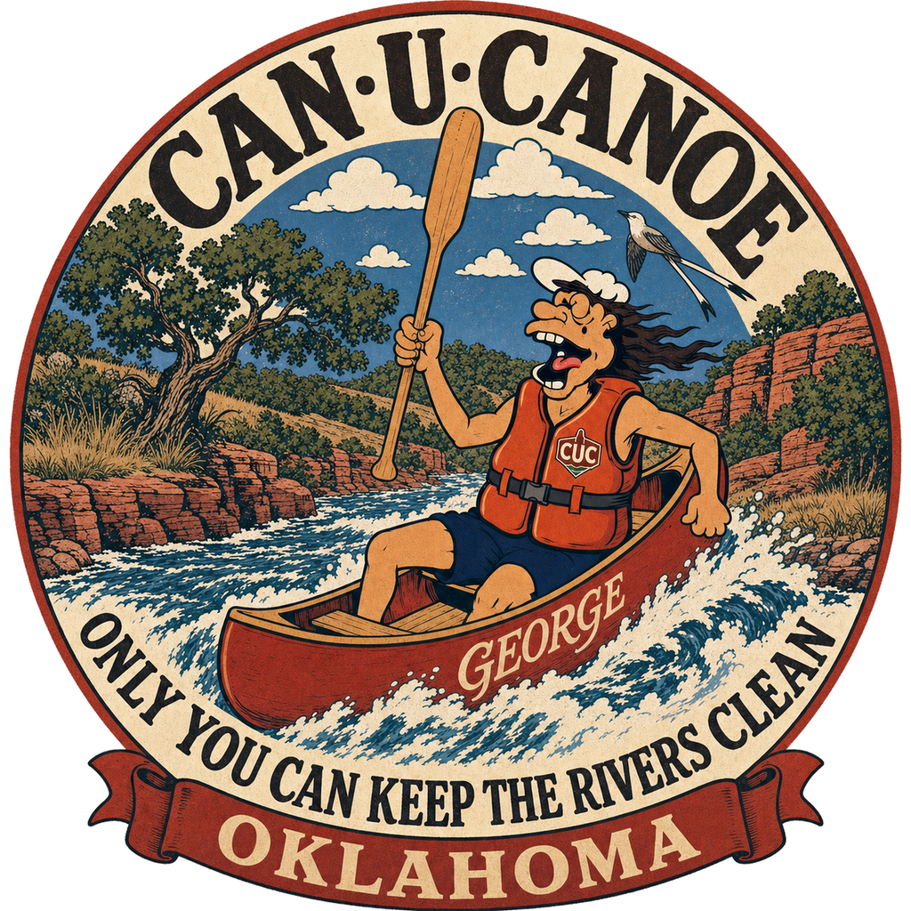 CAN U CANOE Oklahoma river badge artwork