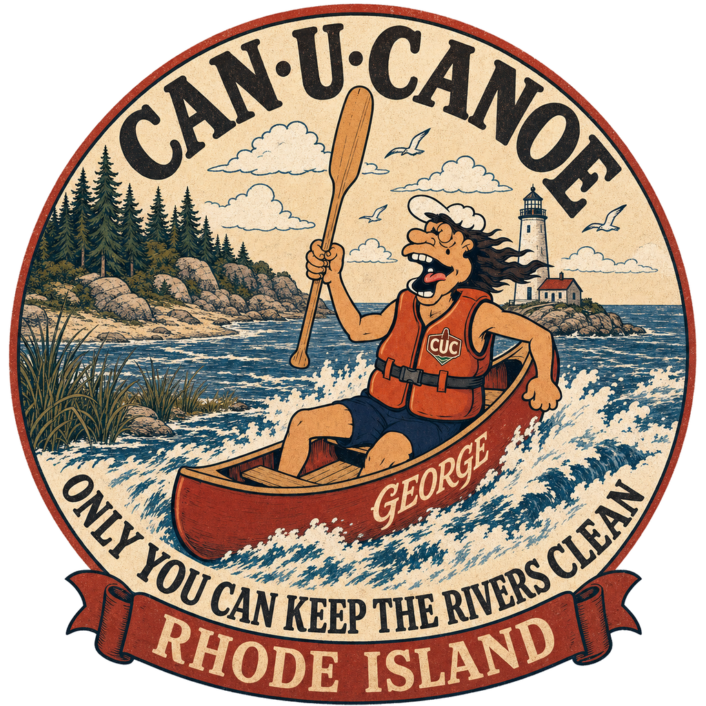 CAN U CANOE Rhode Island river badge artwork