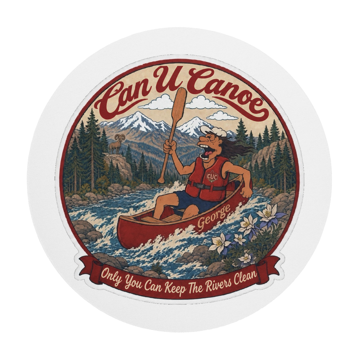 CUC George Mouse Pad — On the Bank | White | None | default | exact approved George badge