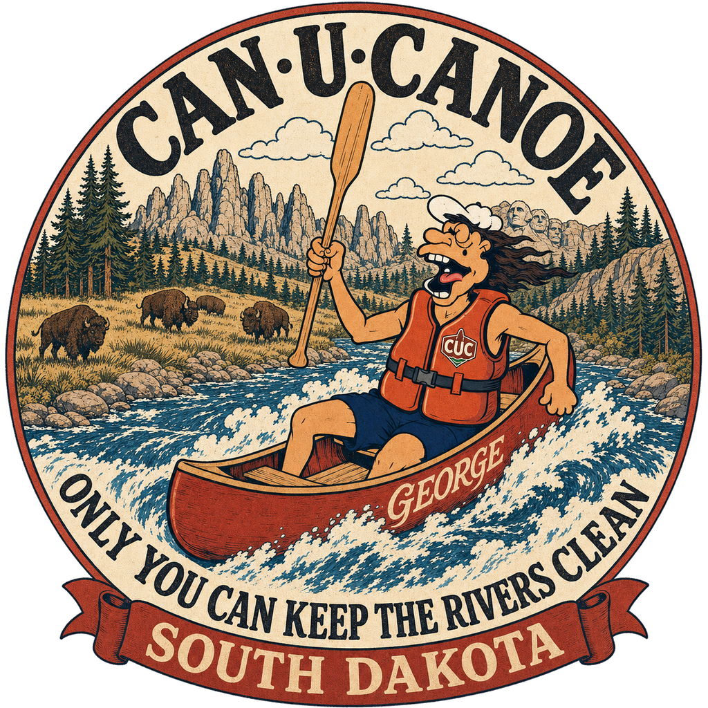 CAN U CANOE South Dakota river badge artwork