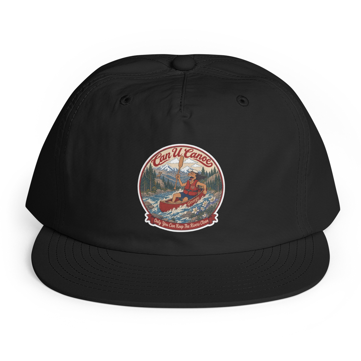 CUC Surf Cap — George’s Wave Watcher | Black | One size | front | exact approved George badge