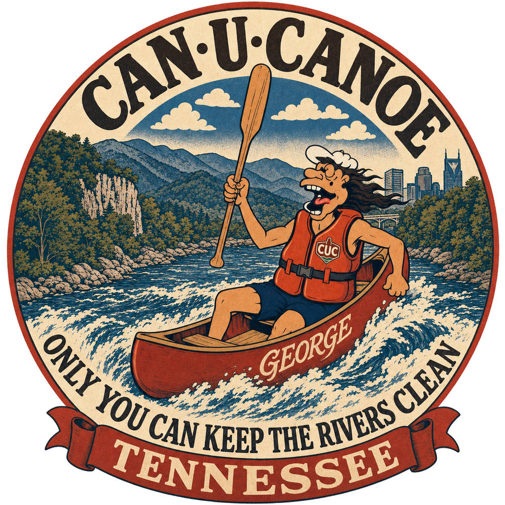 CAN U CANOE Tennessee river badge artwork