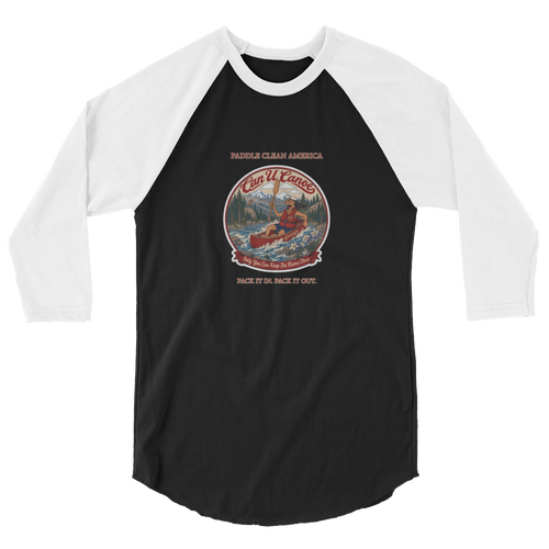 CUC 3/4 Sleeve Raglan — George's Dugout Tee | Black/White | XS | front | approved George campaign artwork