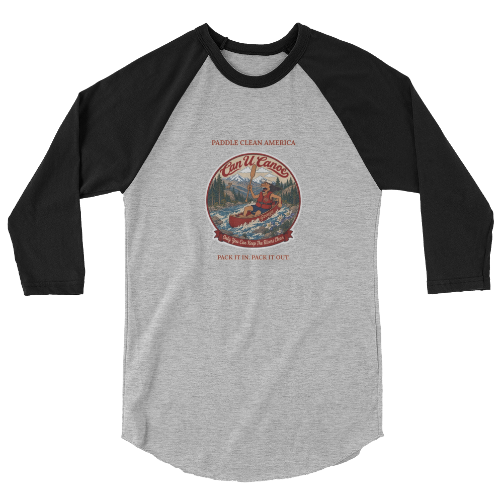 CUC 3/4 Sleeve Raglan — George's Dugout Tee | Heather Grey/Black | XS | front | approved George campaign artwork