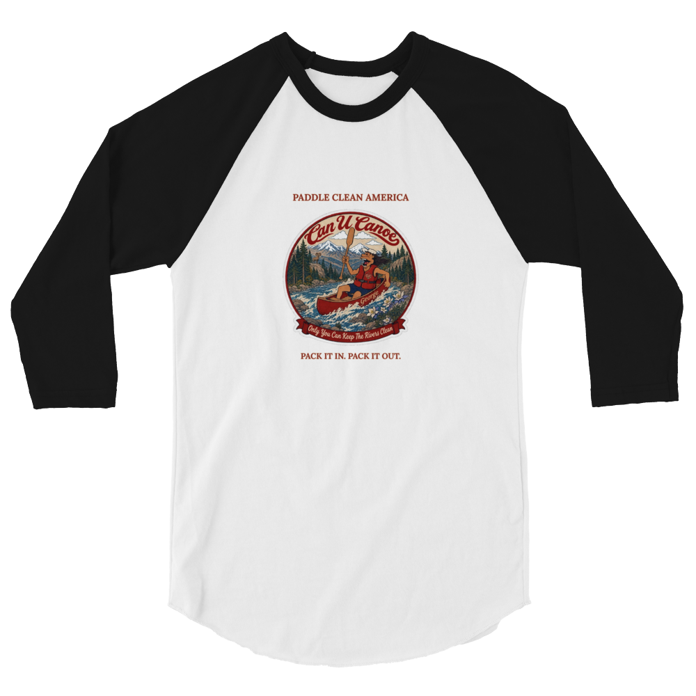 CUC 3/4 Sleeve Raglan — George's Dugout Tee | White/Black | XS | front | approved George campaign artwork