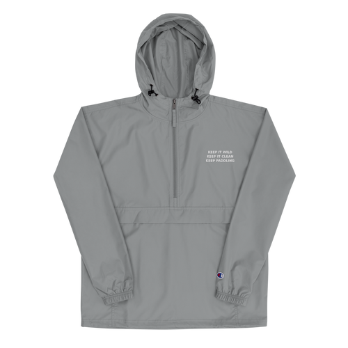 CUC Embroidered Champion Packable Jacket — George’s Packable Patrol Jacket | Graphite | S | three-line left chest embroidered slogan