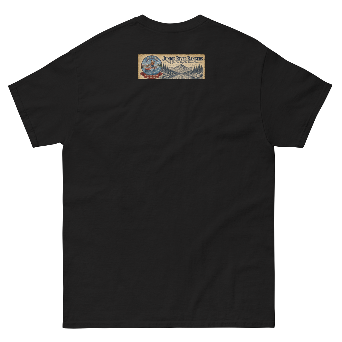 CUC Junior River Ranger Dad Tee — George’s Proud Papa | Black | back | newest boy pledge-card artwork