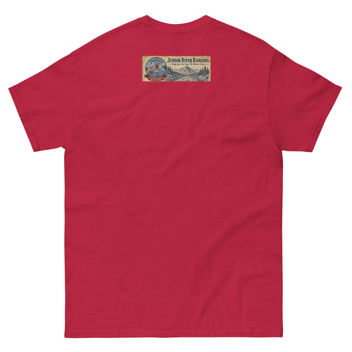 CUC Junior River Ranger Dad Tee — George’s Proud Papa | Cardinal | back | newest boy pledge-card artwork