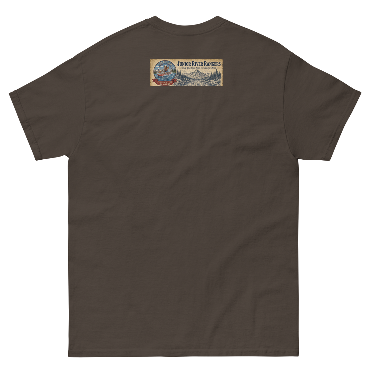 CUC Junior River Ranger Dad Tee — George’s Proud Papa | Dark Chocolate | back | newest boy pledge-card artwork