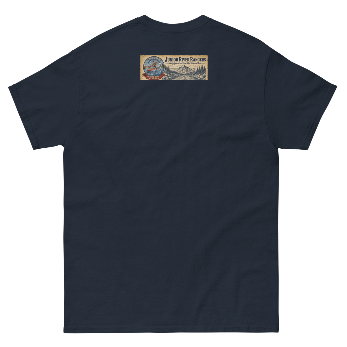 CUC Junior River Ranger Dad Tee — George’s Proud Papa | Navy | back | newest boy pledge-card artwork