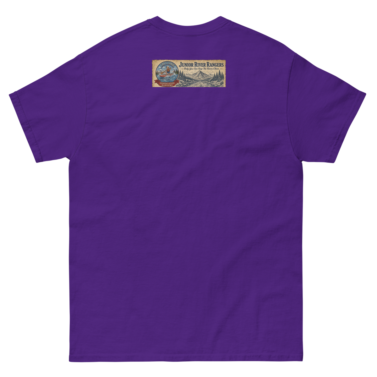 CUC Junior River Ranger Dad Tee — George’s Proud Papa | Purple | back | newest boy pledge-card artwork