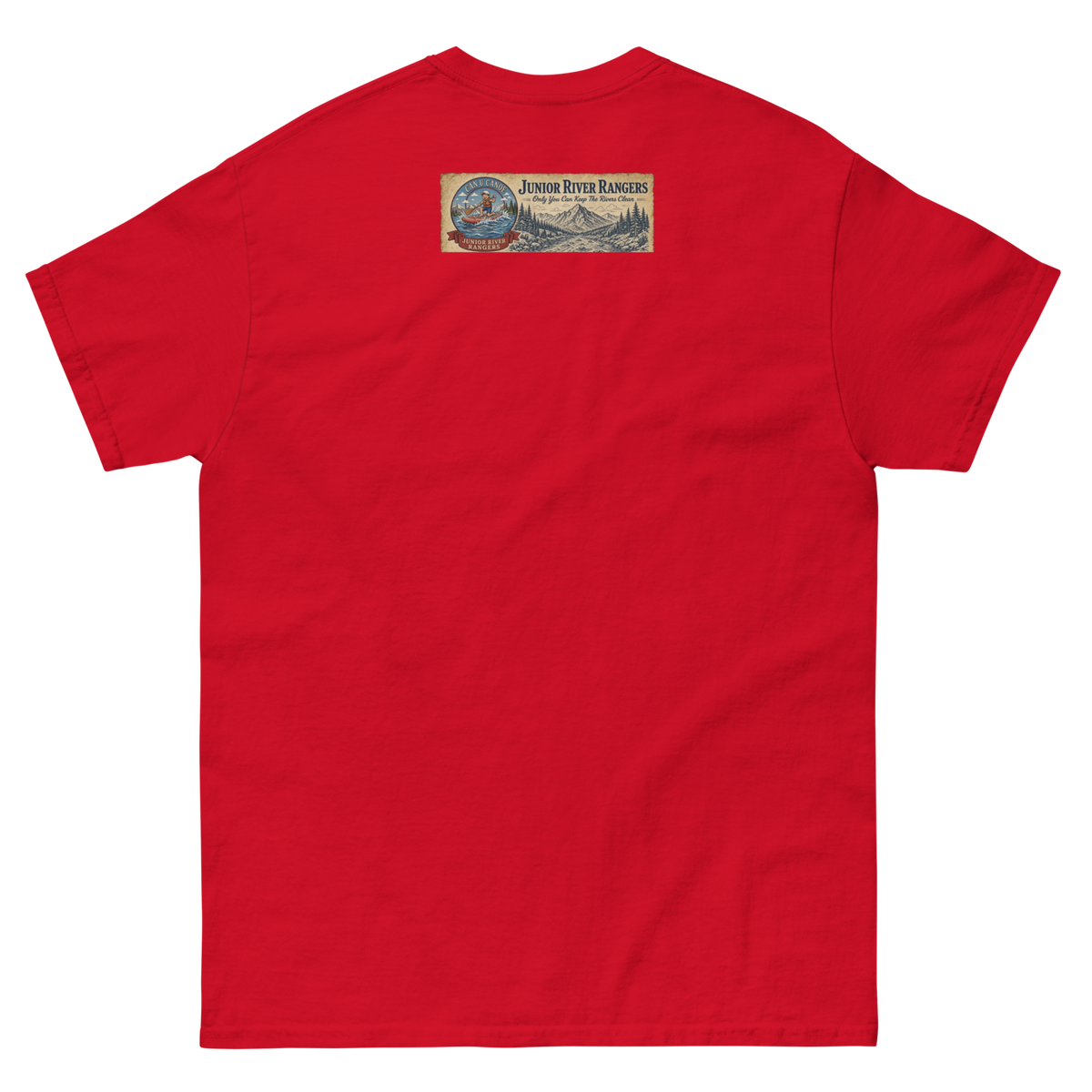 CUC Junior River Ranger Dad Tee — George’s Proud Papa | Red | back | newest boy pledge-card artwork