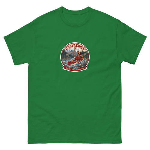 CUC Classic Tee in Turf Green, front, exact George badge, 6.5-inch mid-chest print