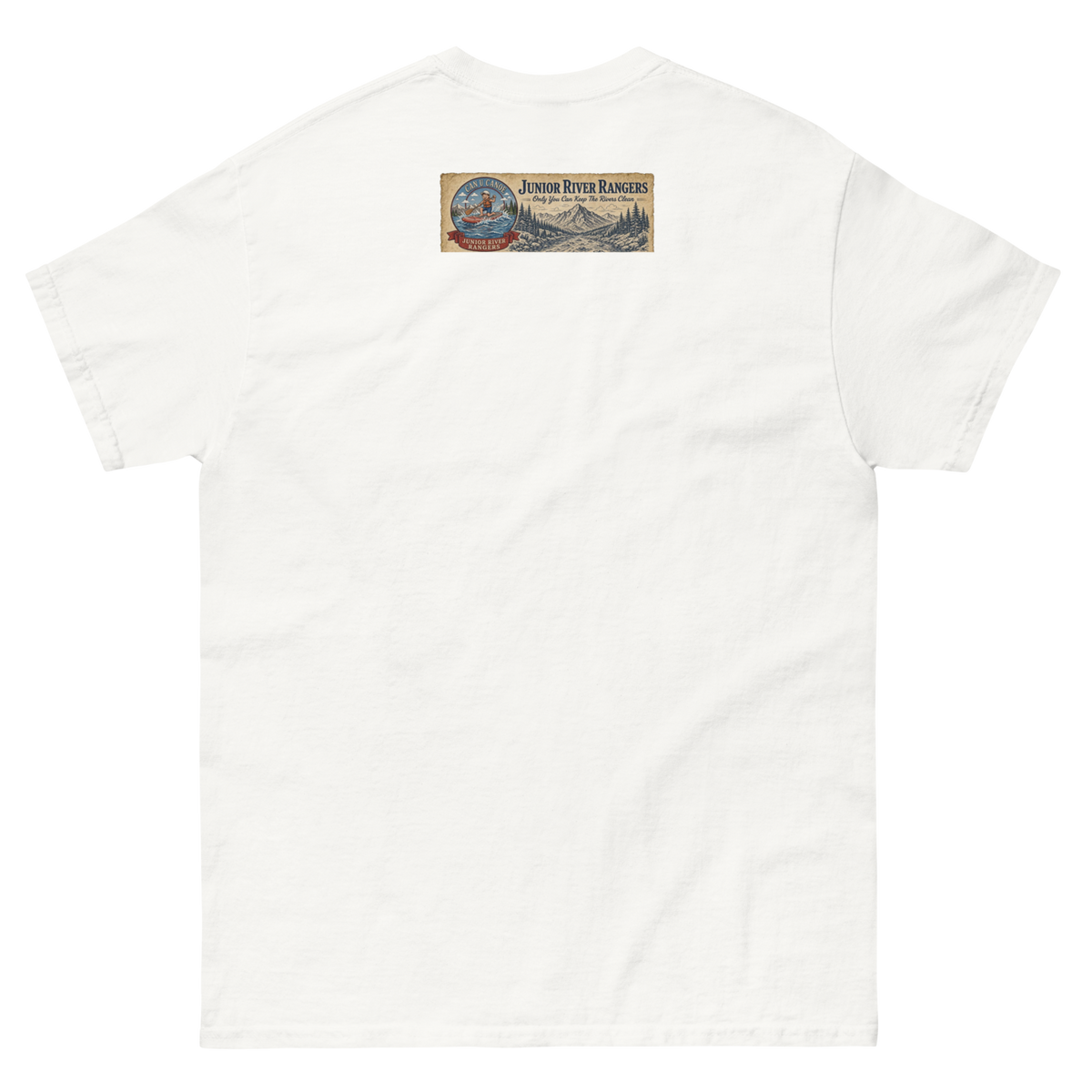 CUC Junior River Ranger Dad Tee — George’s Proud Papa | White | back | newest boy pledge-card artwork