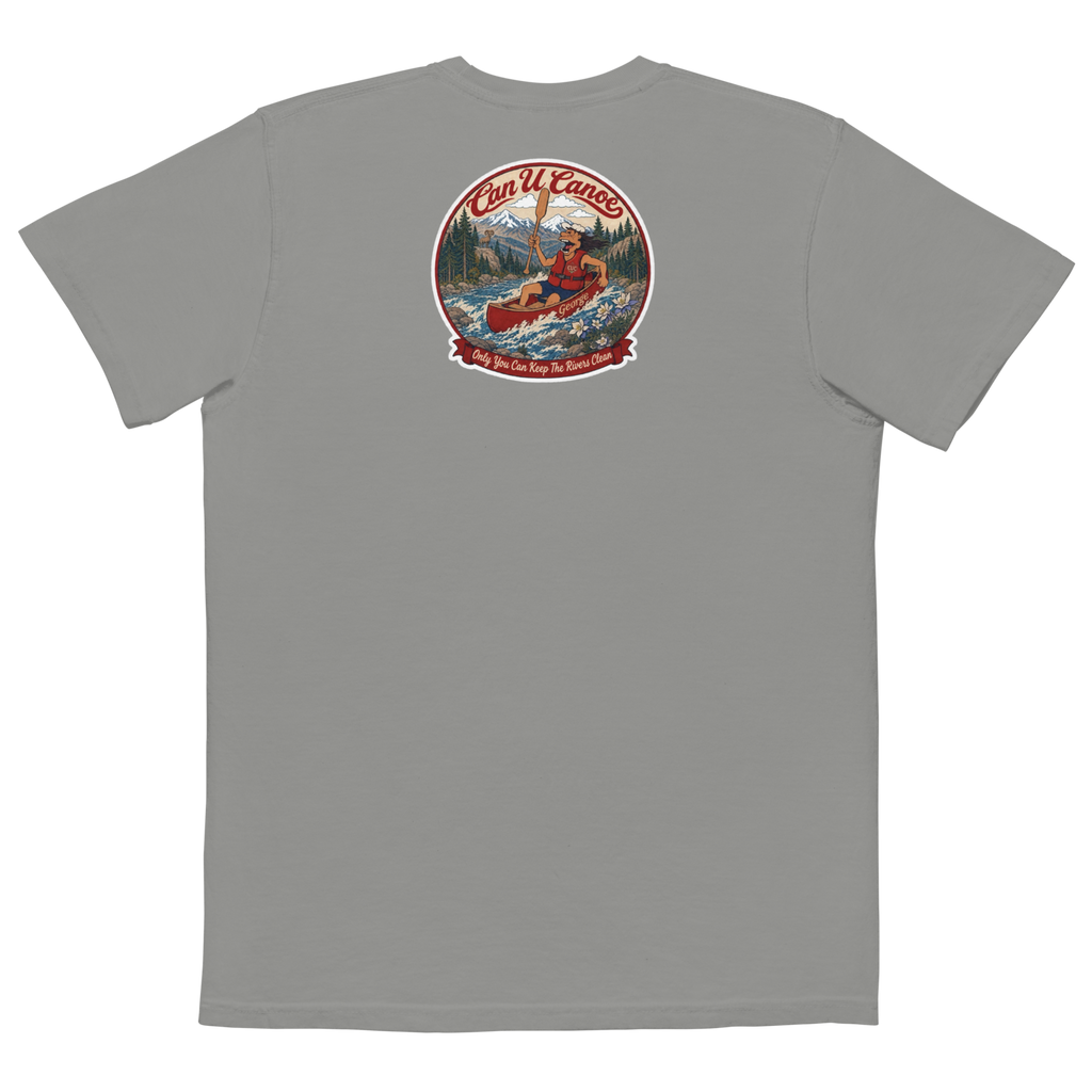 CUC Garment-Dyed Pocket Tee — George’s Weathered | Grey | S | back | exact approved George badge