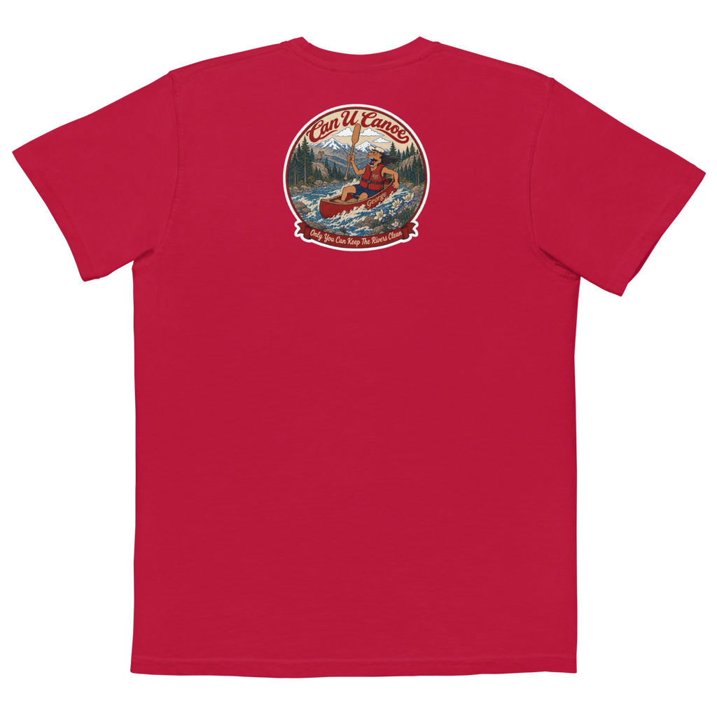 CUC Garment-Dyed Pocket Tee — George’s Weathered | Red | S | back | exact approved George badge